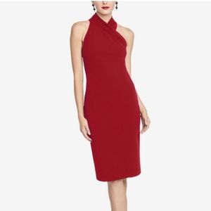 Rachel Roy Harland Halter Crossover Dress Autumn Cherry Size S- Women